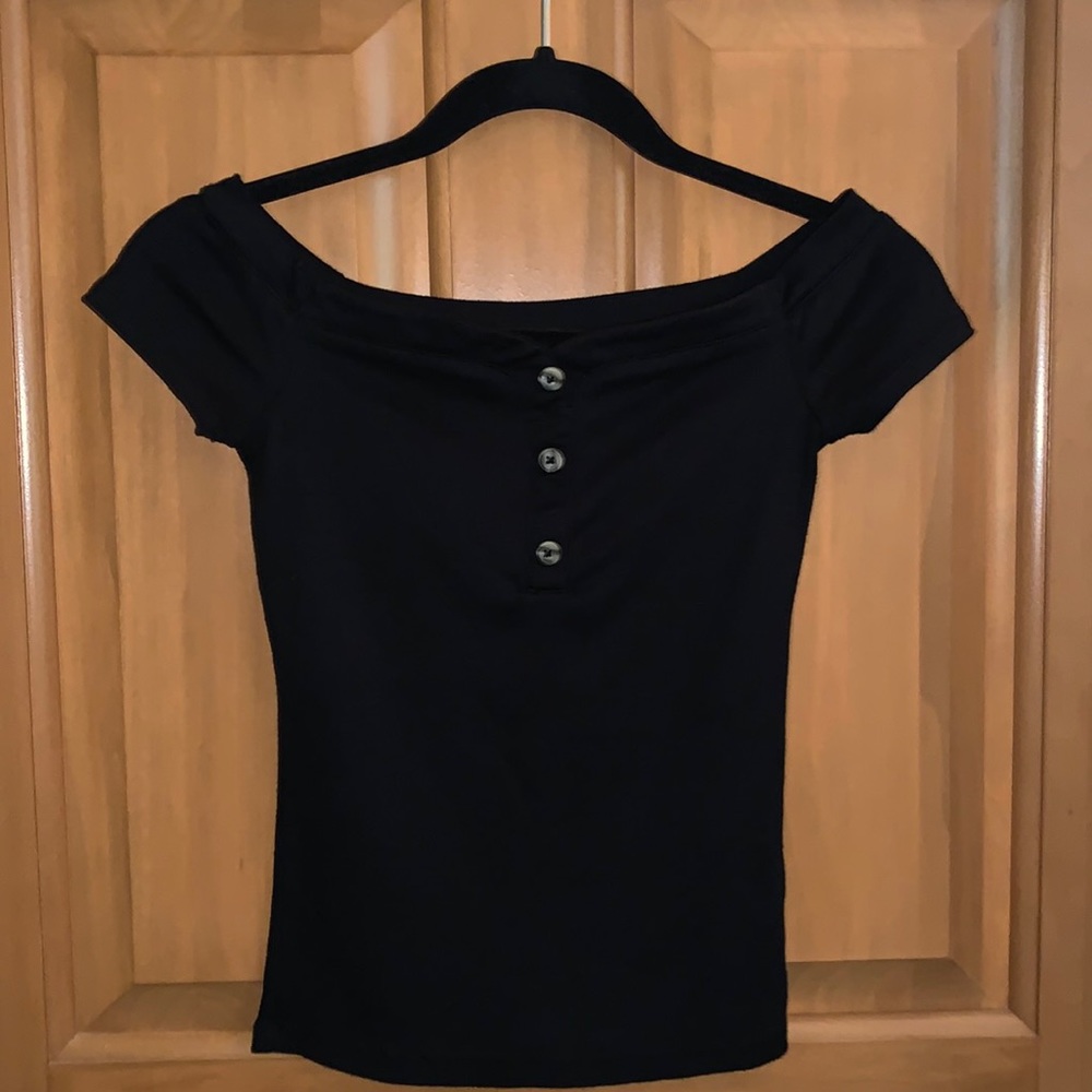 Aeropostal, Black Seriously Soft top, size S